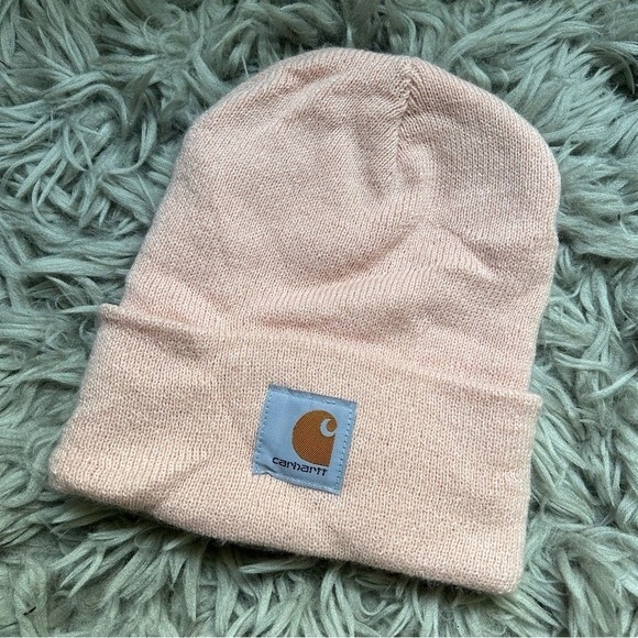 Carhartt Pink knit patch logo beanie one size - Picture 2 of 5